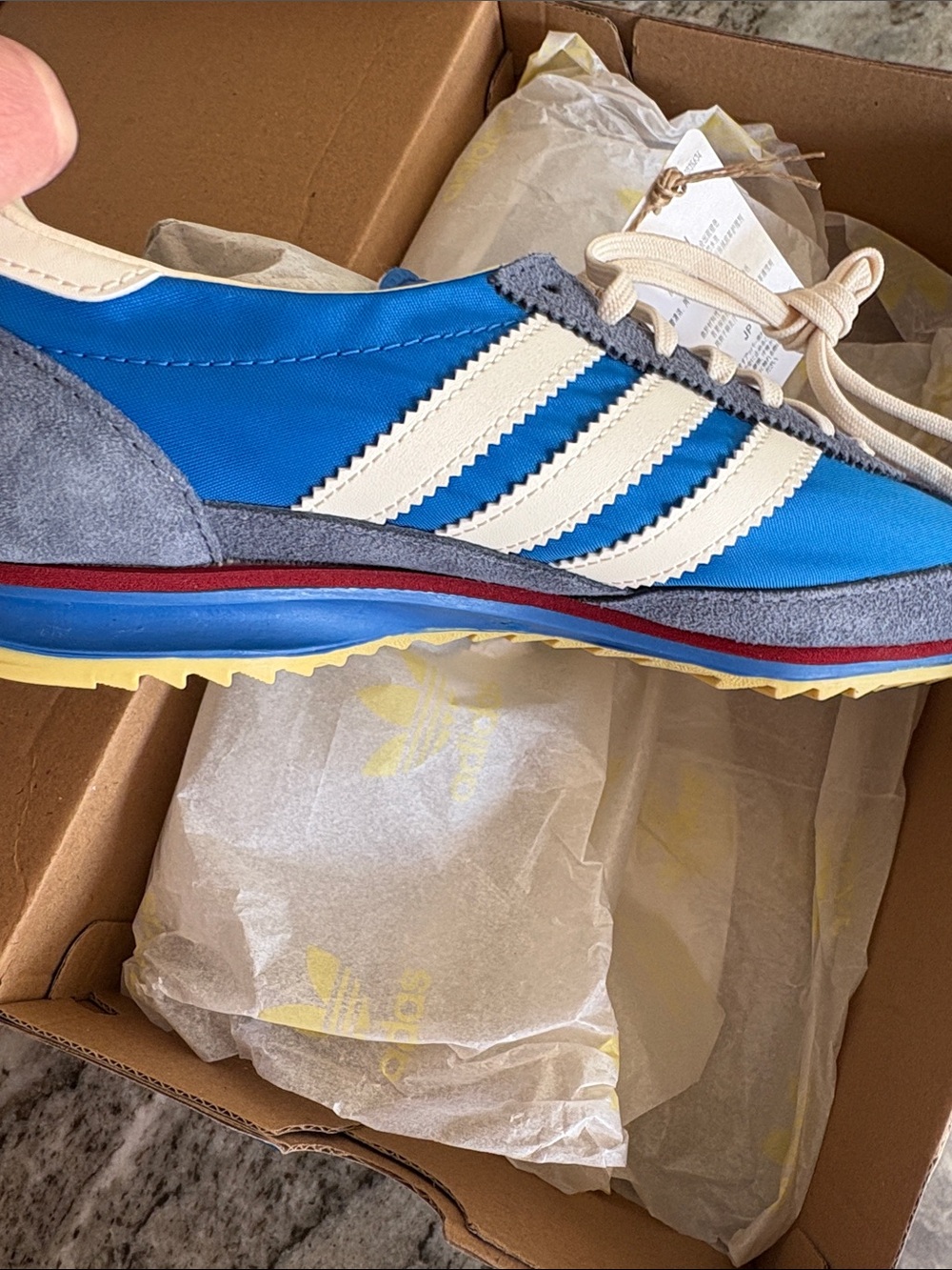 adidas women’s SL 72 OG Blue Cream Gray Retro Trainer - Picture 3 of 4
